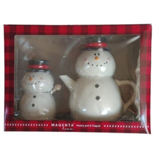Load image into Gallery viewer, Magenta Home Snowman Honey pot & Teapot Set