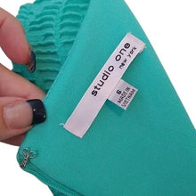 Load image into Gallery viewer, Studio One Seafoam Green Fit N Flare Dress, size 6