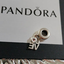 Load image into Gallery viewer, Pandora Sterling Silver LOVE Charm w/ Salmon CZ Heart - 791253CZS