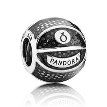Load image into Gallery viewer, Pandora Sterling Silver Basketball Sports Bead w/ Translucent Enamel -791201en44