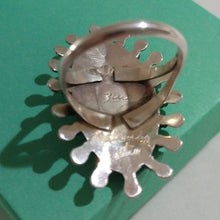 Load image into Gallery viewer, Sterling Silver Zuni Philander Gia Turquoise Petit Point Ring , Size 8.25