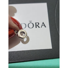 Load image into Gallery viewer, Pandora Pink Enamel & Sterling Silver Double Heart Dangle Charm 796459en28