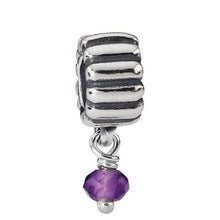 Load image into Gallery viewer, Pandora Retired Sterling Silver Amethyst February Birthstone Dangle - 790166AM