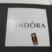 Load image into Gallery viewer, Pandora Sterling Silver Golden Floral Vintage Spacer w/ Transparent Gold Enamel 791034en29