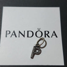 Load image into Gallery viewer, Pandora Sterling Silver Alphabet Letter P Dangle with Clear Zirconia - 791328cz