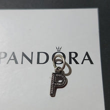 Load image into Gallery viewer, Pandora Sterling Silver Alphabet Letter P Dangle with Clear Zirconia - 791328cz