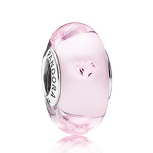 Load image into Gallery viewer, Pandora Sterling Silver Pink Hearts Effervescence Murano Glass Charm 791632cz