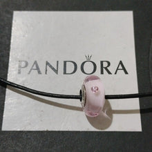 Load image into Gallery viewer, Pandora Sterling Silver Pink Hearts Effervescence Murano Glass Charm 791632cz