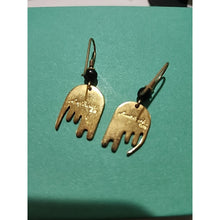 Load image into Gallery viewer, Vintage Laurel Burch Aztec Cat Dangle Earrings