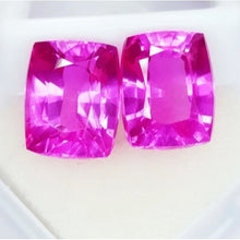 Load image into Gallery viewer, Pair Natural Light Pink Cushion Sapphires 10.22 + 10.67 Cts. GIL Certified