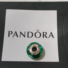 Load image into Gallery viewer, Pandora Retired Turquoise Green Flowers for You Murano Glass Bead - 790649
