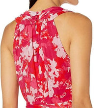 Load image into Gallery viewer, Calvin Klein V Maxi Dress w Belt and Back Neck Keyhole, Hibiscus, size 10