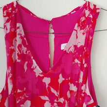 Load image into Gallery viewer, Calvin Klein V Maxi Dress w Belt and Back Neck Keyhole, Hibiscus, size 10