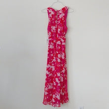 Load image into Gallery viewer, Calvin Klein V Maxi Dress w Belt and Back Neck Keyhole, Hibiscus, size 10
