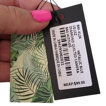 Load image into Gallery viewer, Badgley Mischka Metallic Blue Camera Bag Purse