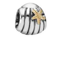Load image into Gallery viewer, Pandora Sterling Silver + 14k Sea Shell Charm 790249
