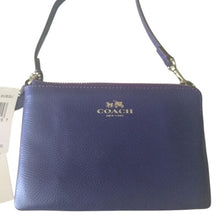 Load image into Gallery viewer, Coach SV/Metallic Purple Iris Corner Zip Wristlet
