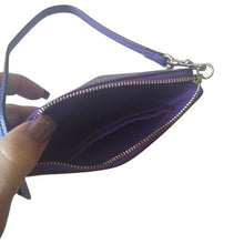 Load image into Gallery viewer, Coach SV/Metallic Purple Iris Corner Zip Wristlet
