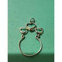 Load image into Gallery viewer, Sterling Silver Heart Trio Charm Ring