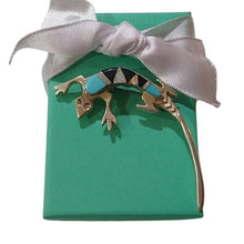 Load image into Gallery viewer, Vintage Navajo Wilbur Muskett Jr. Multi Stone Inlay Sterling Silver Lizard Brooch
