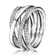 Load image into Gallery viewer, Pandora Sterling Silver Entwined Ring with Zirconia 190919cz, size 56