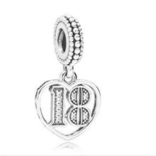 Load image into Gallery viewer, Pandora Sterling Silver 18 Years of Love Birthday Dangle Charm 797262cz