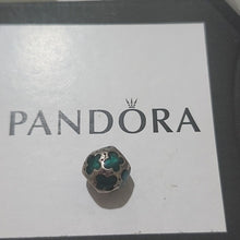 Load image into Gallery viewer, Pandora Retired Teal Enamel Butterfly with Sterling Silver Bead - 790438…