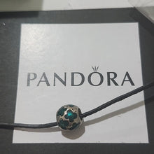 Load image into Gallery viewer, Pandora Retired Teal Enamel Butterfly with Sterling Silver Bead - 790438…