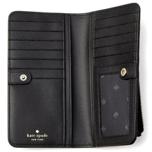Load image into Gallery viewer, Kate Spade Bailey Large Slim Pebbled Leather Bifold Wallet, Black