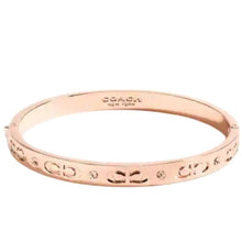 Load image into Gallery viewer, Coach Kissing C Hinged Bangle Bracelet, Rose Gold