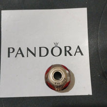 Load image into Gallery viewer, Pandora Retired Sterling Silver Murano Glass Red Ladybugs Bead - 790651