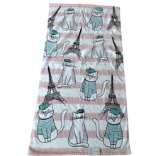 Load image into Gallery viewer, Kassafina Home Collection Laughing French Kitty Bath + Hand Towels, Washclot…