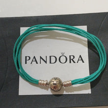 Load image into Gallery viewer, Pandora Teal Multi-Strand Fabric Bracelet 590715CTU-S 6.7"