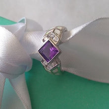 Load image into Gallery viewer, Sterling Silver Amethyst, Opal + CZ Ring Turkish Designer AK Atasay Kuyamculuk, size 8