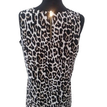Load image into Gallery viewer, Calvin Klein Animal Print Sleeveless Career Blouse, Black/White, Size Small