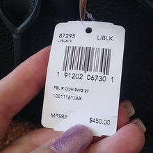 Load image into Gallery viewer, Coach 87295 Pebble Leather Swagger 27 Satchel Bag Purse, LI/Black