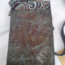 Load image into Gallery viewer, Patricia Nash P815133 Tooled Turquoise Leather Canicella Crossbody Purse…