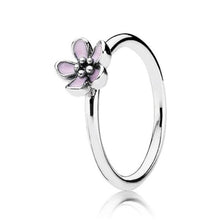 Load image into Gallery viewer, Pandora Ster Silver Cherry Blossom Stackable Ring w/ Pink Enamel - 190879EN40