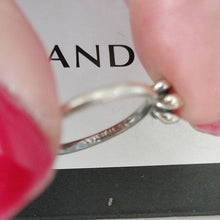 Load image into Gallery viewer, Pandora Ster Silver Cherry Blossom Stackable Ring w/ Pink Enamel - 190879EN40