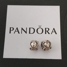 Load image into Gallery viewer, Pandora Sterling Silver Heart Spacer Charm Retired 790448, Set of 2