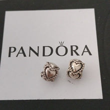 Load image into Gallery viewer, Pandora Sterling Silver Heart Spacer Charm Retired 790448, Set of 2