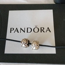 Load image into Gallery viewer, Pandora Sterling Silver Heart Spacer Charm Retired 790448, Set of 2