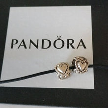 Load image into Gallery viewer, Pandora Sterling Silver Heart Spacer Charm Retired 790448, Set of 2