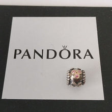 Load image into Gallery viewer, Pandora Sterling Silver + 14K Gold Mom Family Bead w/ Salmon Zirconia 790574czs