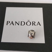 Load image into Gallery viewer, Pandora Sterling Silver + 14K Gold Mom Family Bead w/ Salmon Zirconia 790574czs