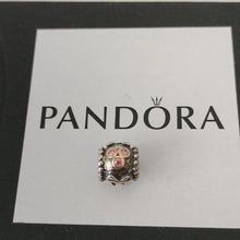 Load image into Gallery viewer, Pandora Sterling Silver + 14K Gold Mom Family Bead w/ Salmon Zirconia 790574czs