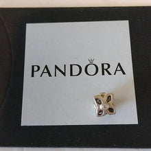 Load image into Gallery viewer, Pandora Sterling Silver Four Petal Flower Clear CZ Charm 790260CZ