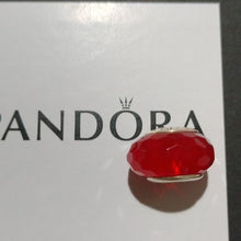 Load image into Gallery viewer, Pandora Retired Sterling Silver Red Fascinating Murano Glass Bead - 791066