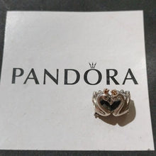 Load image into Gallery viewer, Pandora Sterling Silver Swan Embrace Animal Bead with 14K Gold Crown - 791189