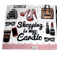 Load image into Gallery viewer, Kassafina Home "Shopping is My Cardio" Lux Goods Bath + Hand Towels, Wash…